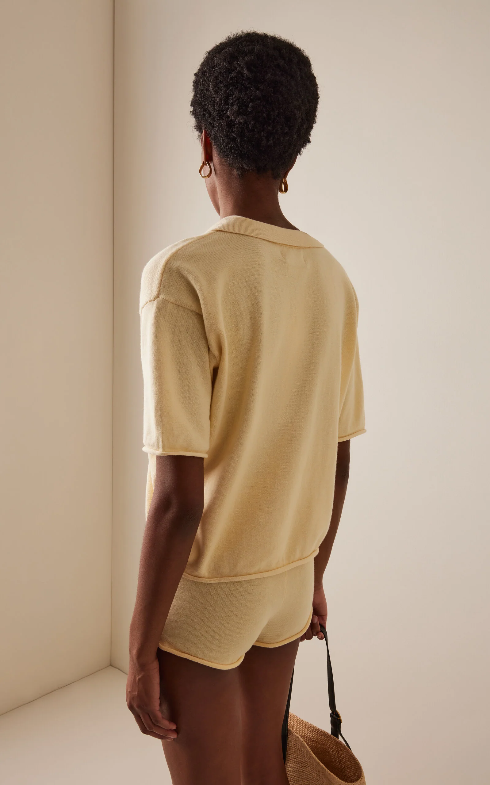 Josie Cotton Cashmere Polo - Butter Yellow - Image 3