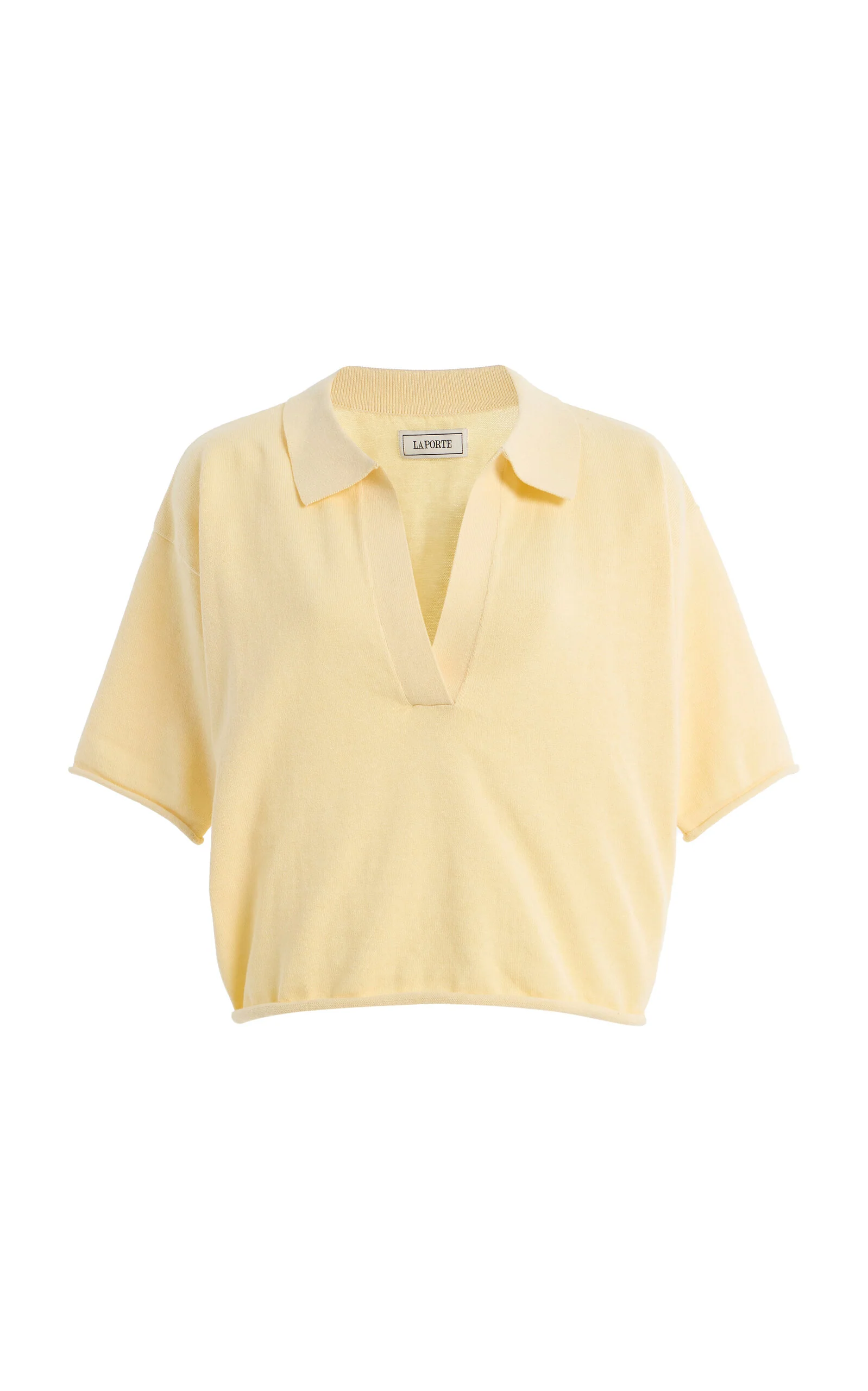 Josie Cotton Cashmere Polo - Butter Yellow - Image 4